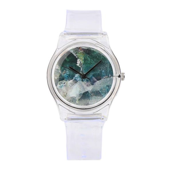 

wristwatches simple water resistant sports brand watch creative landscape watches fashion skull men's woman jelly, Slivery;brown