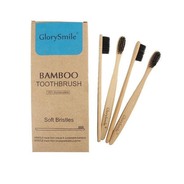

toothbrush 50boxes glorysmile 4pack environmentally bamboo natural wooden soft bristle