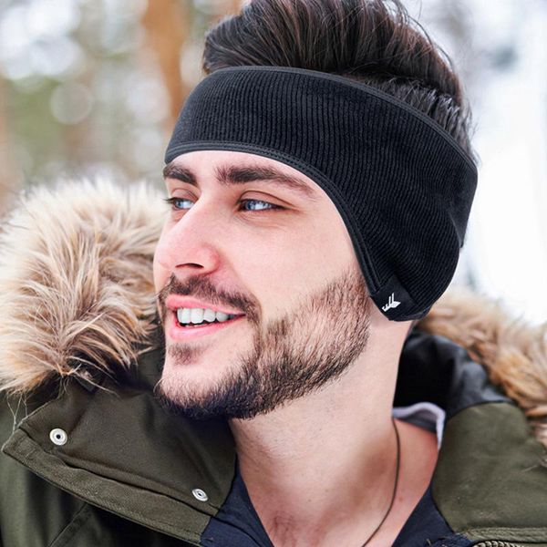 

sweatband warm ear-cover headband thermal fleece fitness bicycle running yoga gym sport men women head bandage hair sweat band, Yellow;black