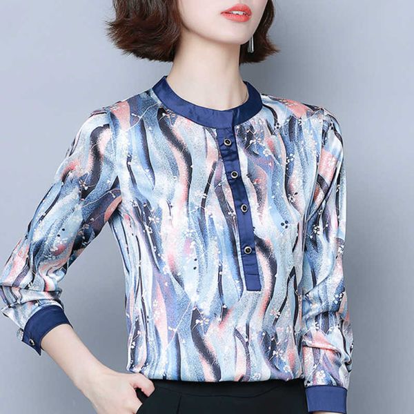 

blusas mujer de moda print chiffon blouse women long sleeve blouse women office ladies women shirts blusas c64 210602, White