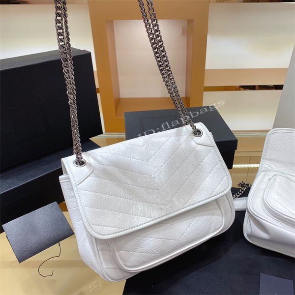 

2021 luxurys women designers ni-kis pleats shoulder chain flap bag handbag purse tofu crossbody clutch tots classic white bags handbags tote