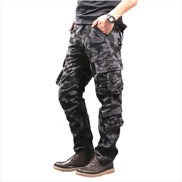 

camouflage cotton cargo military women pants trousers casual camo pantalon hombre, Black