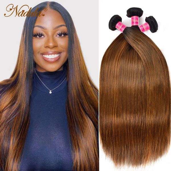 

human hair bulks nadula straight highlight bundles fb30 ombre bone brazilian 8"-30" weave, Black