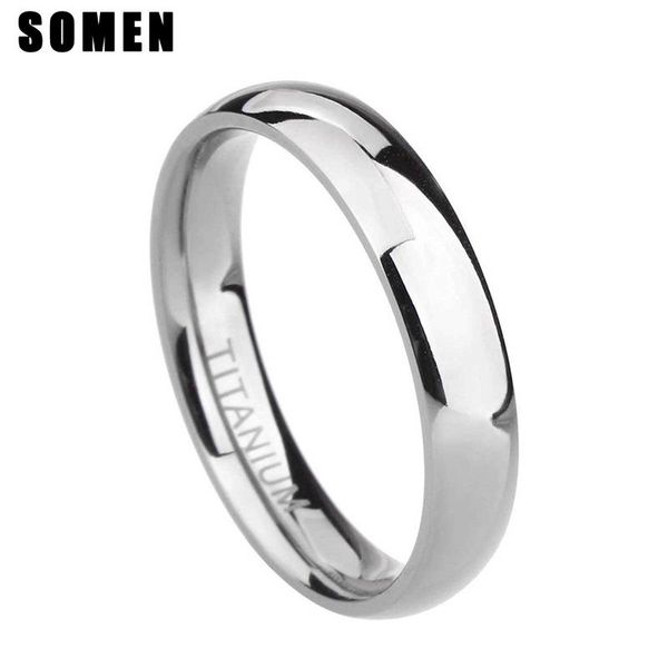 

wedding rings 4mm brand silver color titanium women's male band polished engagement ring female jewelry never fade size 3 -15, Slivery;golden