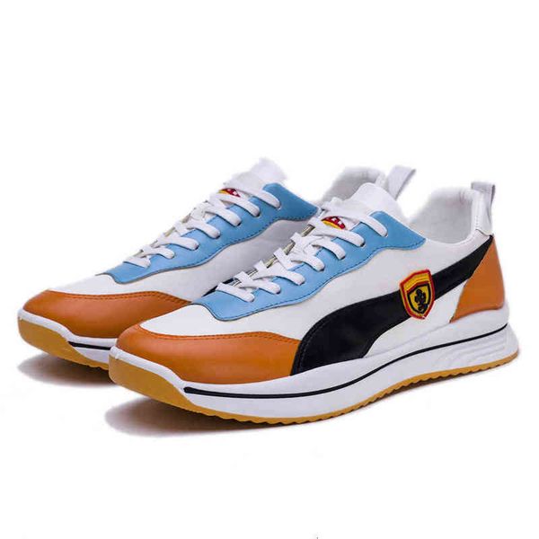 

2021 autumn pu leather sho men's student fashion casual sports running