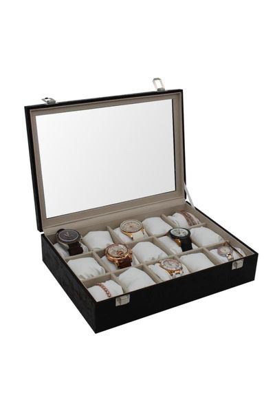 

watch box 15 pieces suede cracked brown 13781 bath accessory set