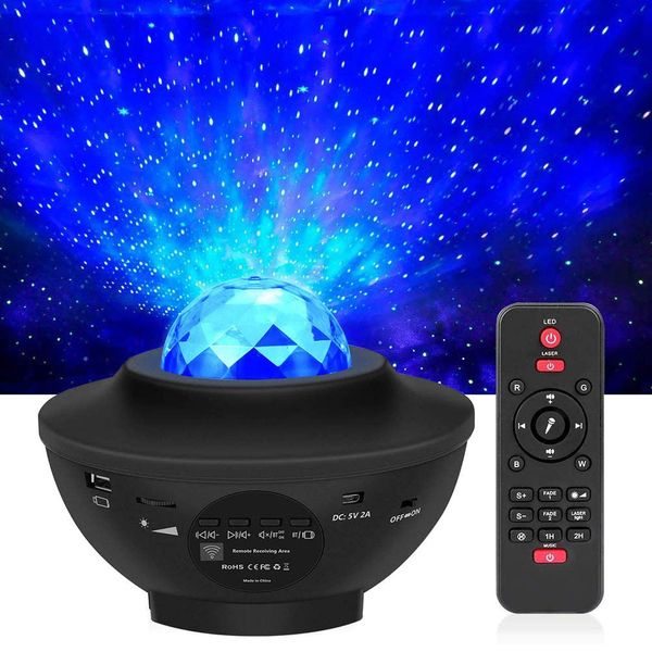 

star projector, led stars light projectors for bedroom, night lights projector with bluetooth music speaker, baby kids bedroom/game rooms/ho