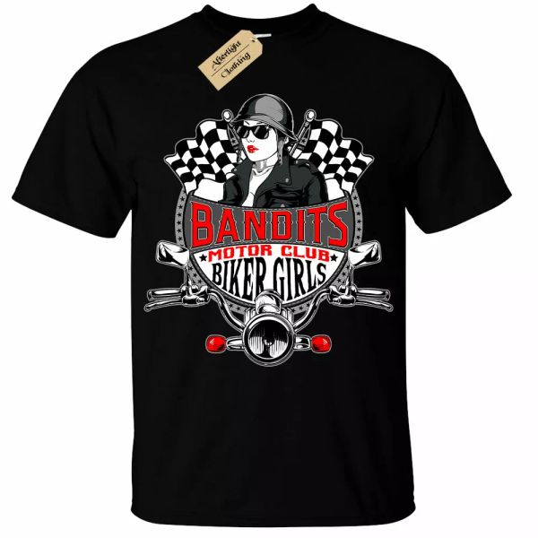 

cbandits t-shirt biker motor girls club rider men, White;black