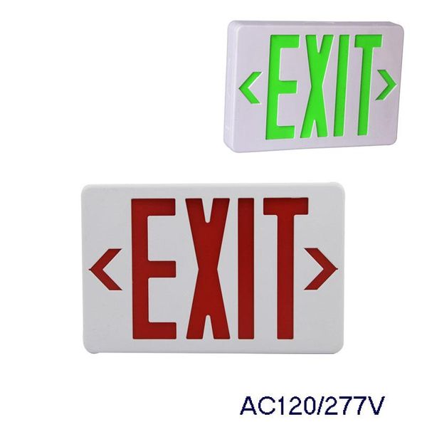 

emergency lights exit red and green abs sign ac 110-220v fire indicator