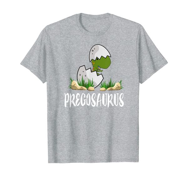 

pregosaurus dinosaur funny mom pregnant announcement t-shirt, White;black