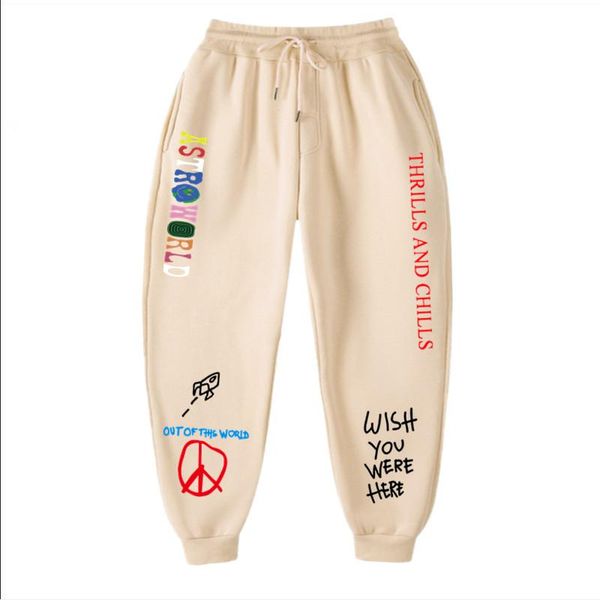 

men's pants autumn winter men women travis scoastroworld letter printed jogging hip hop streetwear sweatpants trousers, Black