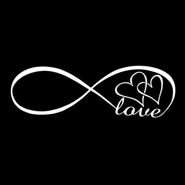 

20x6.3cm infinity love double heart originality vinyl decal motorcycle car sticker