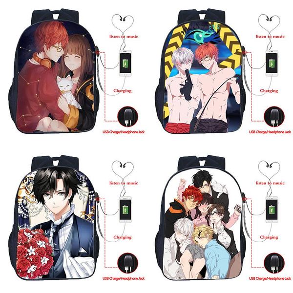 

backpack mystic messenger boys girls usb charge bags men women backpacks charging school teens shoulder knapsack