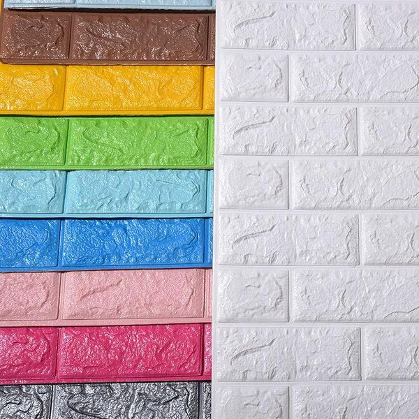 

wall stickers 3d brick wallpaper decor foam waterproof covering for kids living room diy background