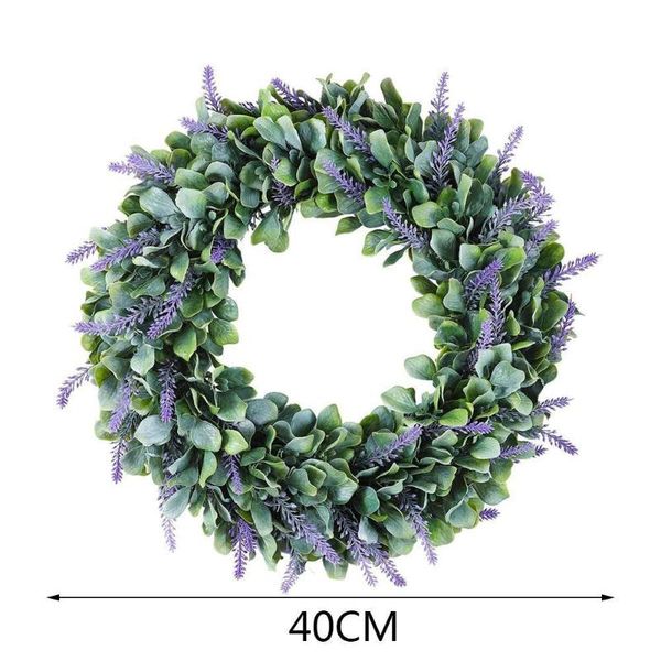 

decorative flowers & wreaths fake lavender hanging wreath garland for front door christmas party wedding birthday decoration 15.7inch