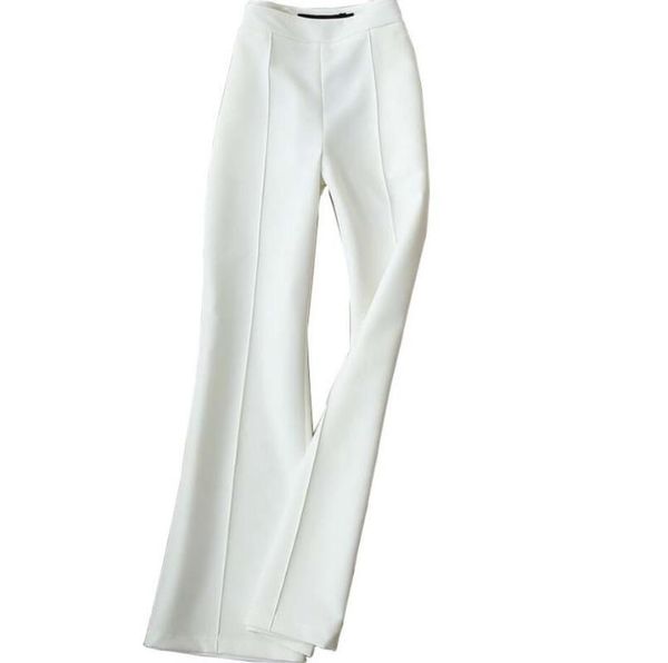 

women's pants & capris women ol flare 2021 spring high-quality micro-la white fashion slim was thin flared r53, Black;white