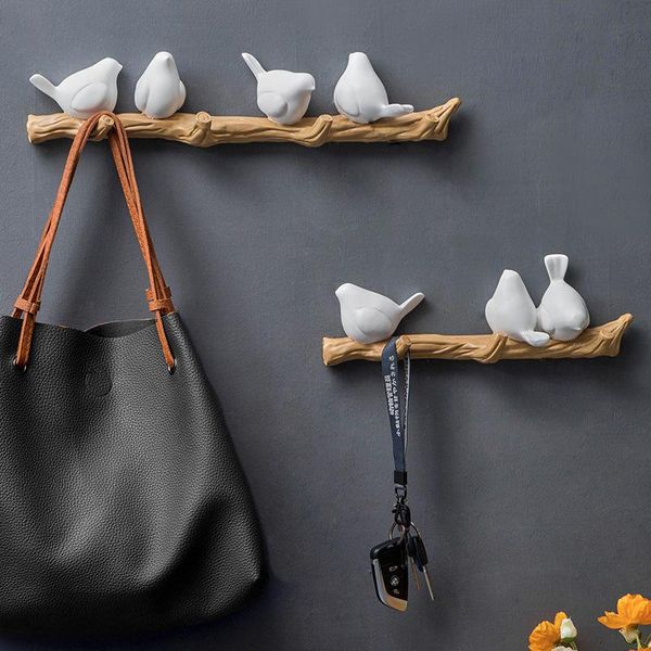 

hooks & rails resin bird decorative wall hanger living room bathroom holder rack coat hat bag decorations home accessories