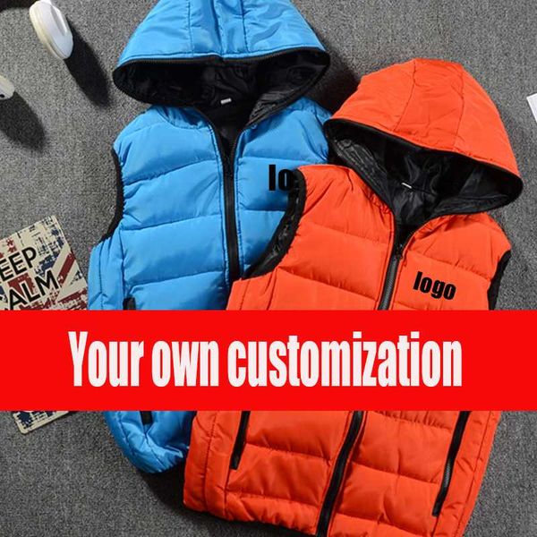 

men's vests autumn and winter custom logo vest windproof casual style quality solid slim sleeveless jacket clothing -4xl, Black;white