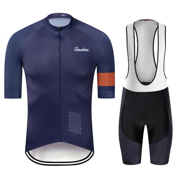 

raudax bike cycling set man jersey short sleeve bicycle clothing mtb wear triathlon racing sets, Black;blue