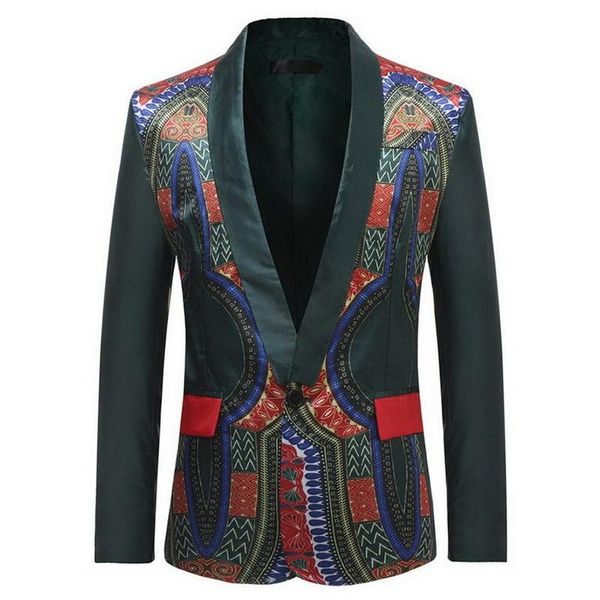 

men's suits & blazers oeak autumn fashion men dress blazer causal african floral printed suits&bazer casual slim fit outwear coat suit, White;black