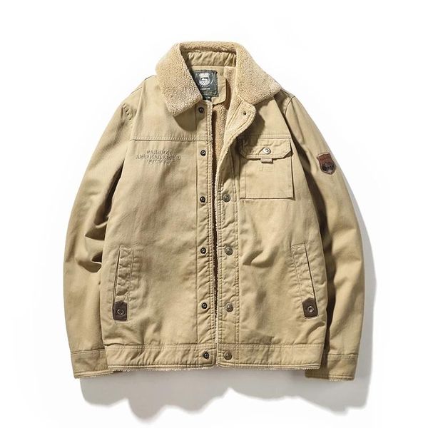 

men's jackets 2021 brand winter cotton fleece tactical jacket outdoors sports hooded washed coat casual khaki, Black;brown