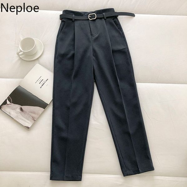 

neploe new spring women harem pants high waist loose formal elegant trousers office lady korean sweatpants with belt 4h114 210422, Black;white