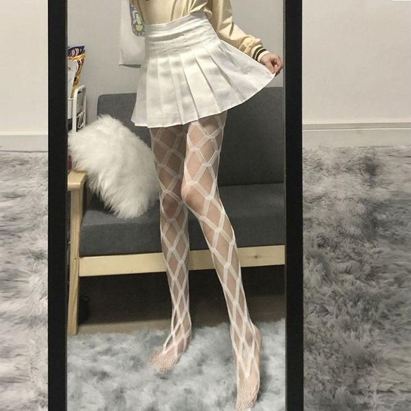 

fishnet stockings pantyhose mesh street shooting trendy cool women nightclub lolita tights socks & hosiery, Black;white