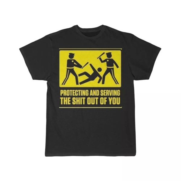 

protecting and serving short sleeve tee, White;black