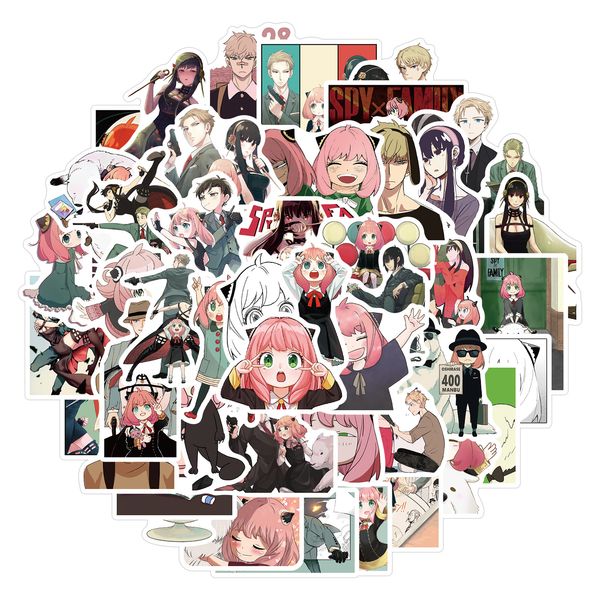 

50pcs japanese anime spy*family stickers for lapmatte decals