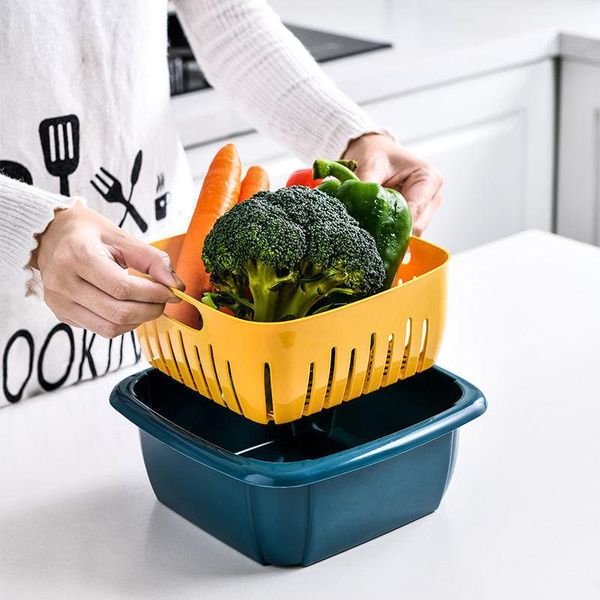 

storage bottles & jars style refrigerator water draining freshness box fruit home creative lazy double layer