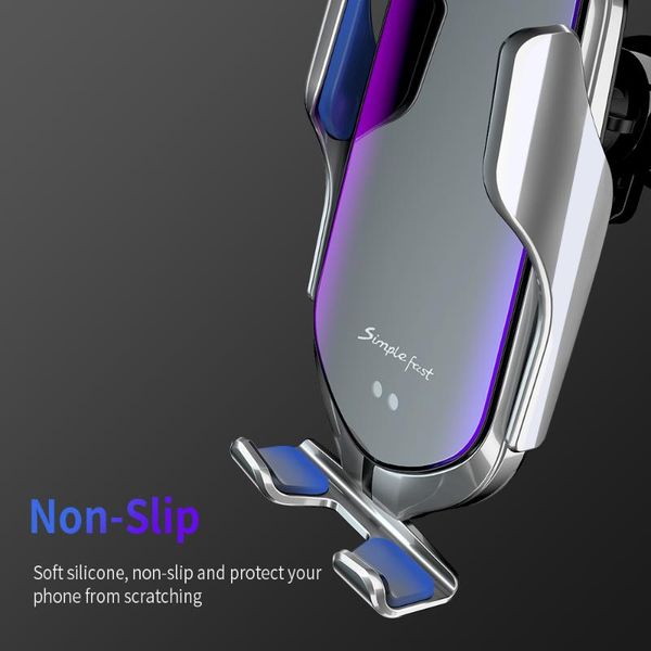 

cell phone mounts & holders automatic clamping qi wireless car charger mount infrared sensor fast charging holder for 8 x xr xs 11 sa