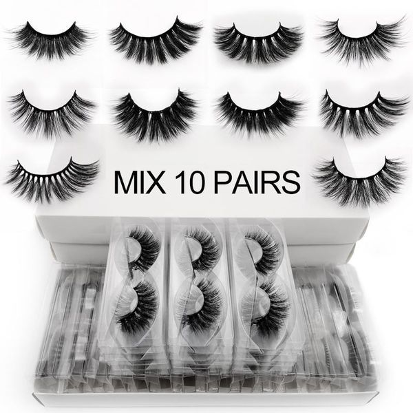 

pcs wholesale eyelashes bulk mink lashes natural false 15-20mm fake makeup1