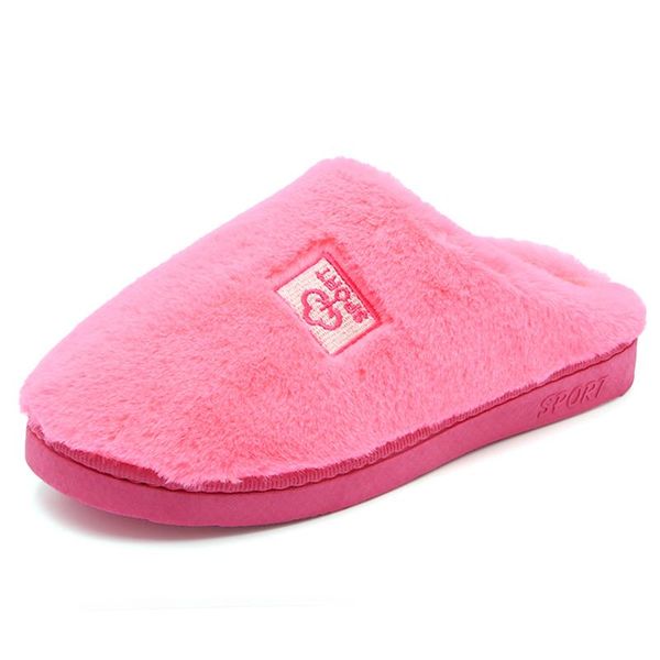 

slippers winter shoes woman home couple slides antislip warm mules flip flops indoor fur pantoufle femme, Black