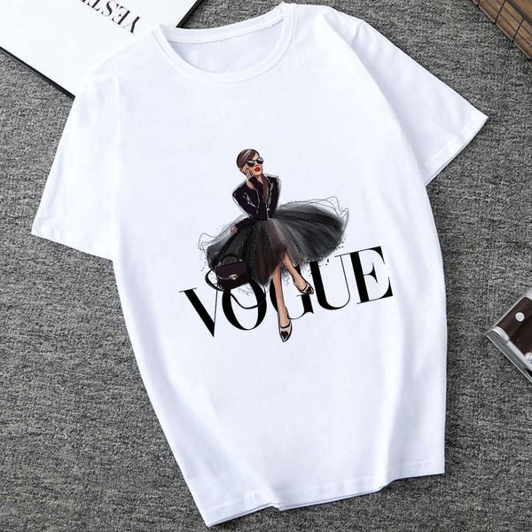 

women's t-shirt poleras mujer de moda summer casual t shirt women vogue letter print harajuku vintage plus size aesthetic clothes 9kqz, White