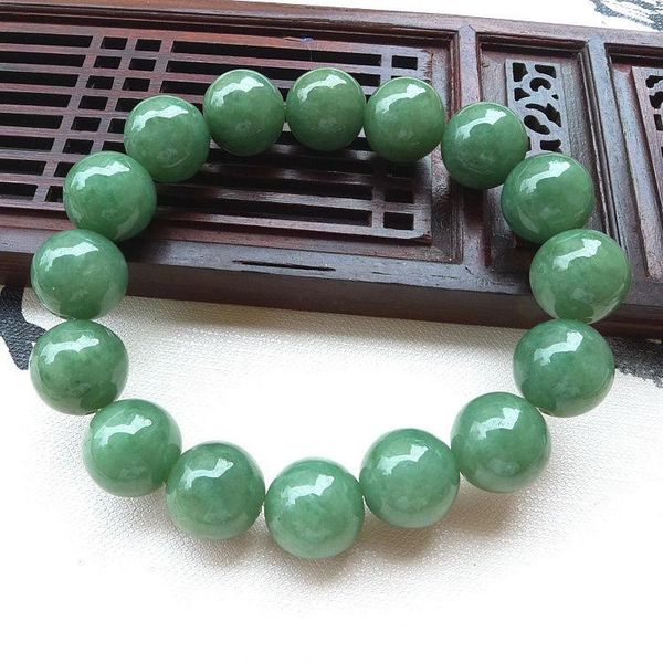 

beaded, strands certified type a yu bangle grade green beads bracelet 13mm/, Black
