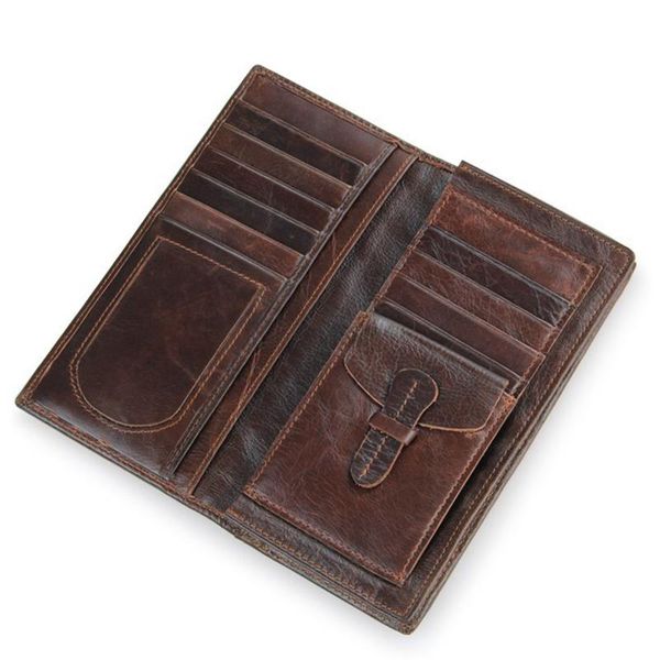 

wallets men's genuine leather wallet vintage crazy horse purse simple design money bag card holder, Red;black