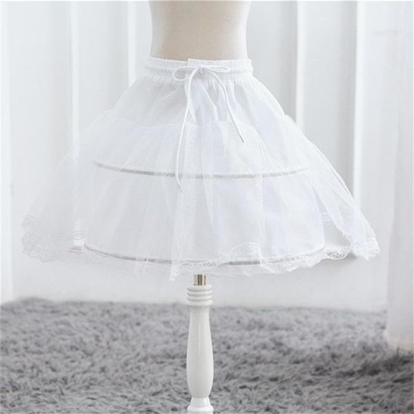

summer girl tutu skirts petticoats 2 hoops kids underskirt skirt lace trim children wedding accessories petticoat crinoline