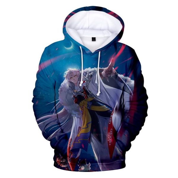 

men's hoodies & sweatshirts anime inuyasha 3d print men women casual fashion sweatshirt hoodie harajuku trendy pullover hip hop streetw, Black