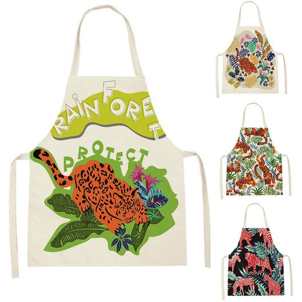 

aprons tropical red tiger pattern apron for children jungletiger customizable men kitchen 47-38 women pinafore tablier