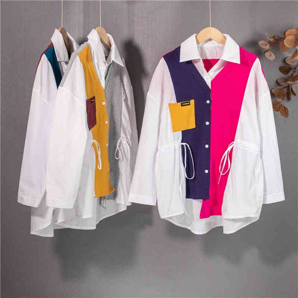 

women's jackets colorfaith sweaters autumn winter patchwork knitted cardigans irregular oversized lady vintage swc1389jx wntr, Black;brown