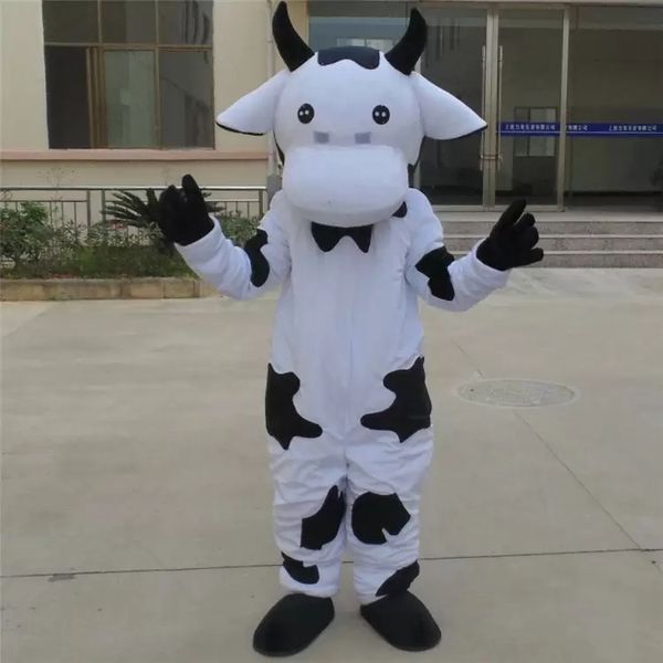 

2022 black&white cow mascot costumes halloween fancy party dress cartoon character carnival xmas easter advertising birthday party costume o, Red;yellow