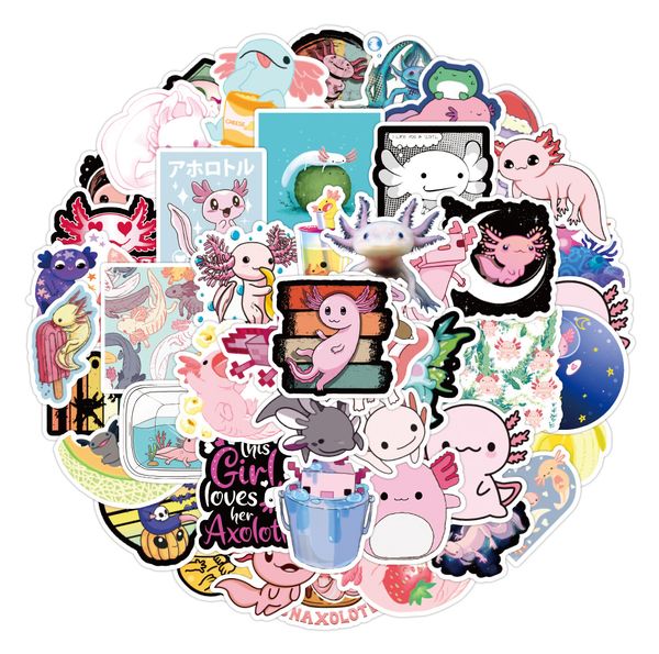 

50pcs/set axolotls stickers for cars lapluggage skateboards computers sticker