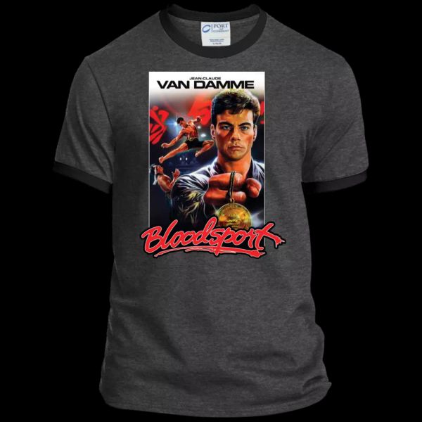 

bloodsport, retro, jean-claude van damme, martial arts, mma, t-shirt, White;black