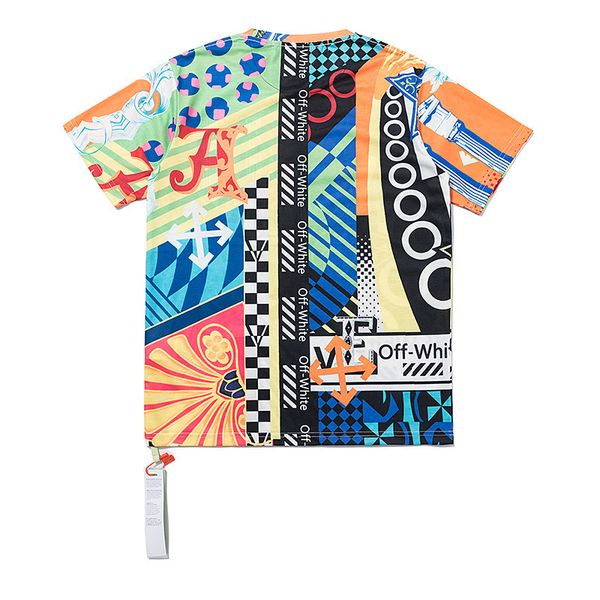

trend fancy summer 2021 new off spring / pattern printed round neck thin t-shirt men's and women's street hip, White;black