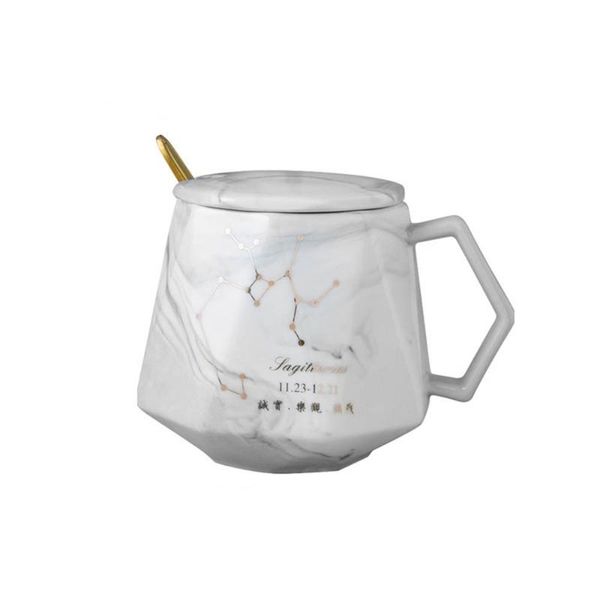 

mugs 400ml creative 12 constellations ceramic water spoon lid milk tea coffee cup student breakfast oatmeal drinkware