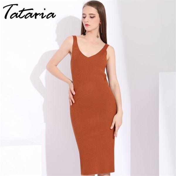 

sleeveless knitted dress women es backless ladies es woman cami spaghetti retro robe femme 210514, Black;gray