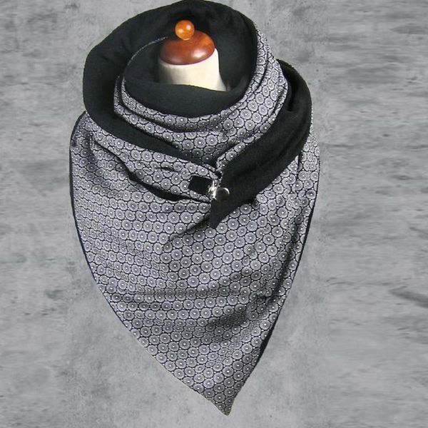 

scarves women cashmere fashion winter scarf solid dot printing button soft wrap casual warm shawls, Blue;gray