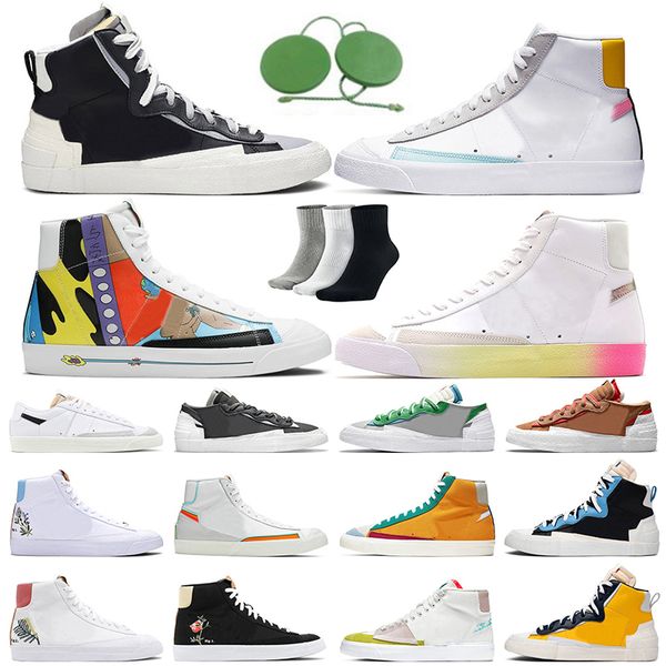 

blazer mid 77 vintage men women casual shoes indigo catechu university red pine green iron grey magma orange pacific blue maize navy womens