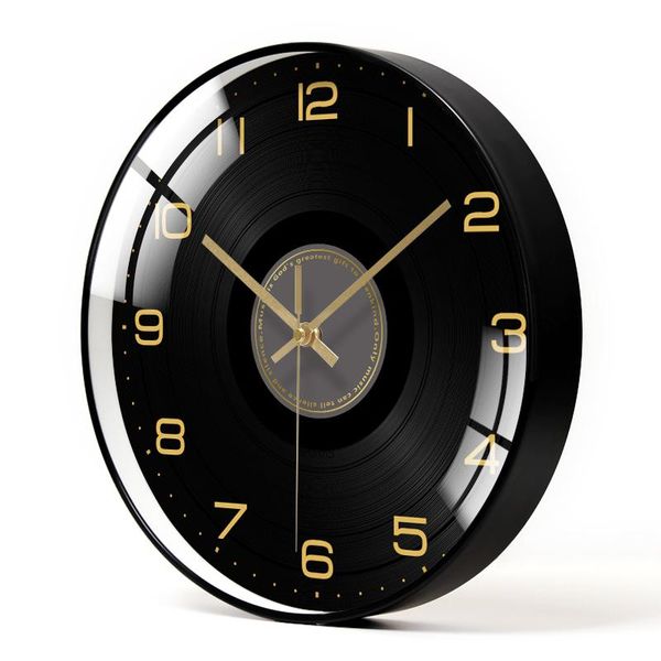 

luxury black wall clock my melody living room decoration simple metal nordic watch kitchen clocks mechanism golded gift
