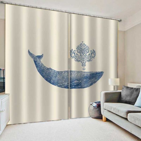 

blackout 3d curtains dolphin for living room bedroom modern brief window drapes fabric curtain &